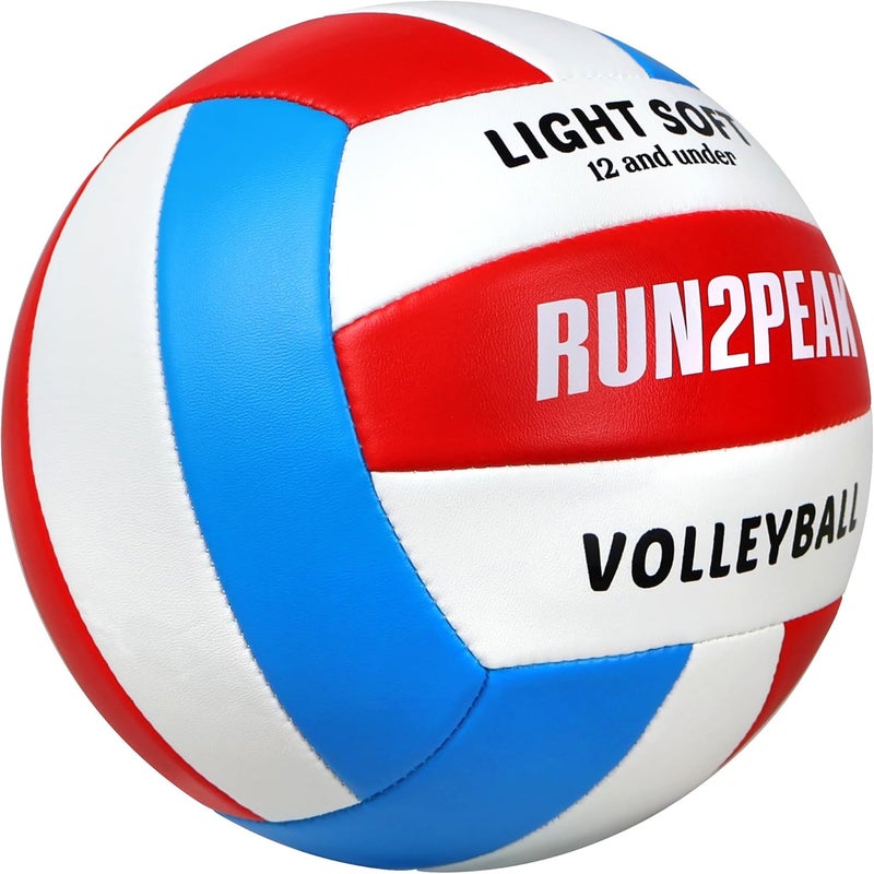 RUN2PEAK Light Soft Volleyball - Light Volleyball Designed for Beginners Kids Youth Teen - Lightweight Volleyballs for Indoor Outdoor Beach Backyard Official Size 5 Training Volley Ball - Image 2